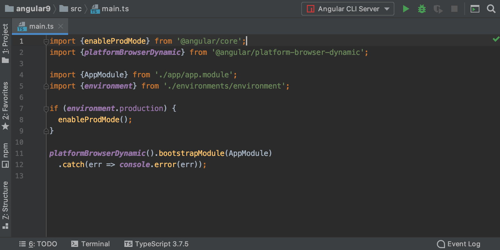 Angular tool webstorm